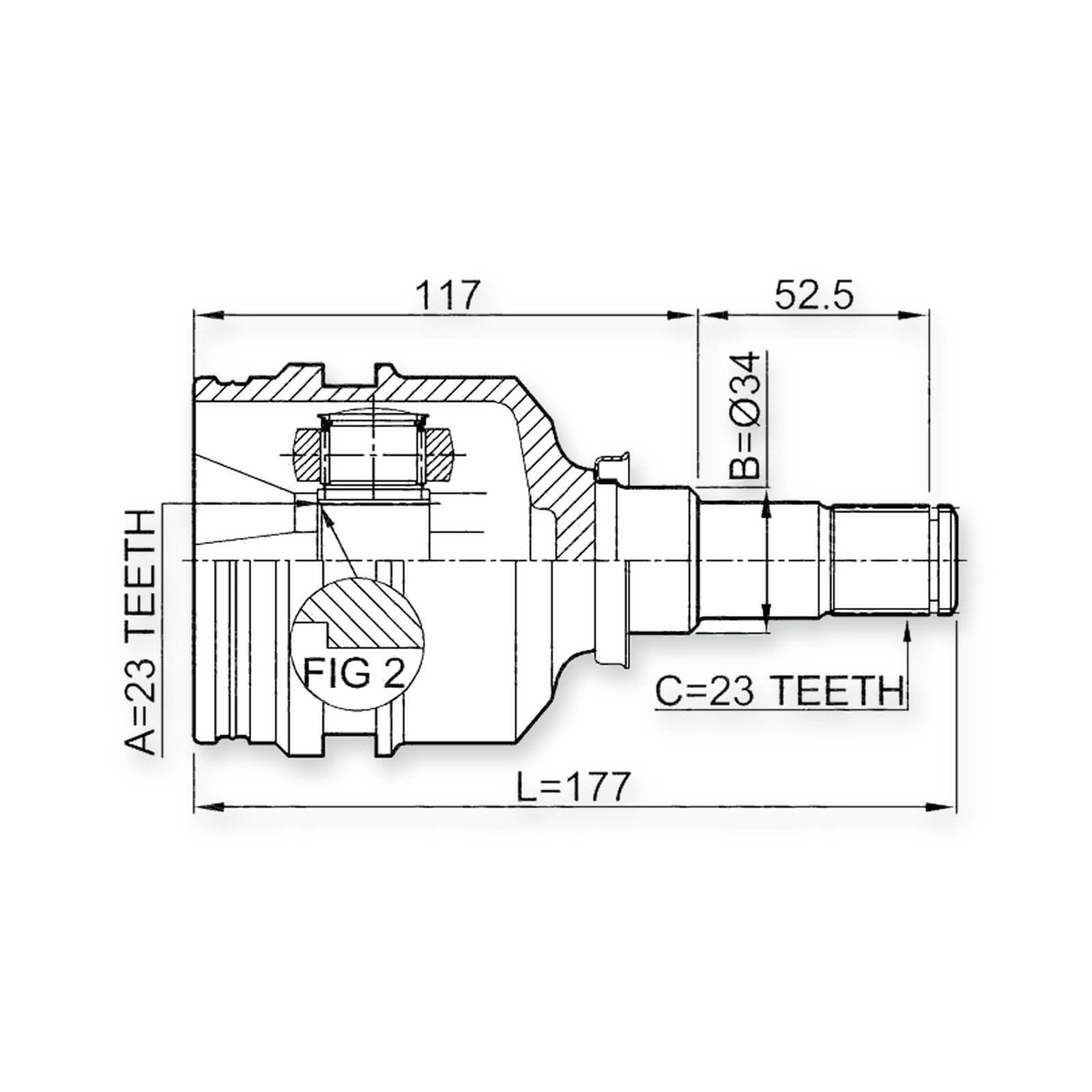 Front Inner Joint 23X34X23