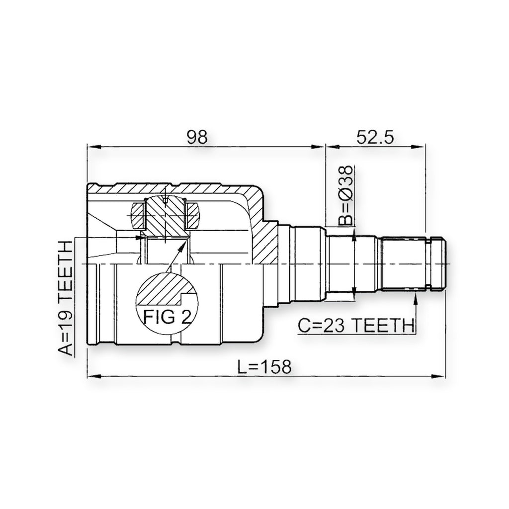 Front Inner Joint 19X38X23