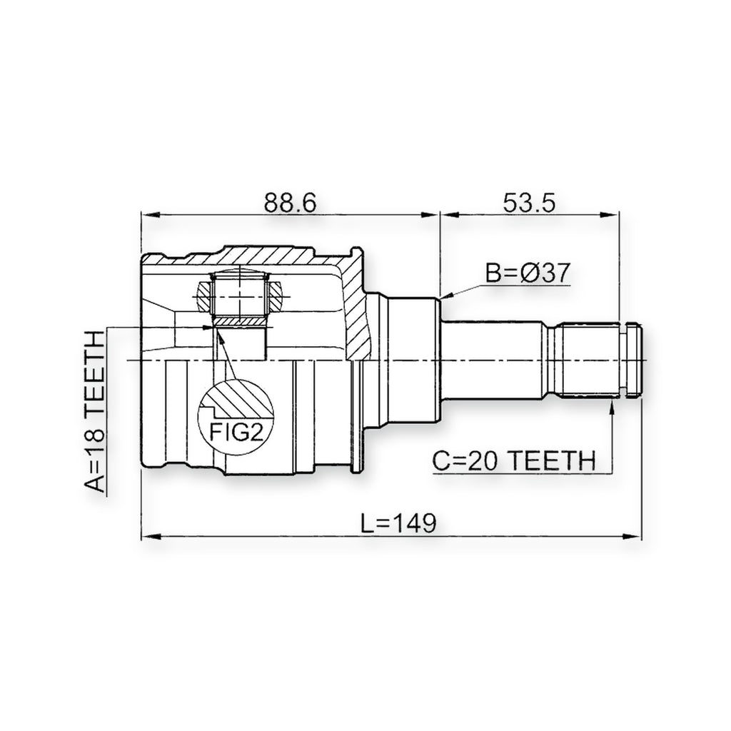 Rear Inner Joint 18X37X20