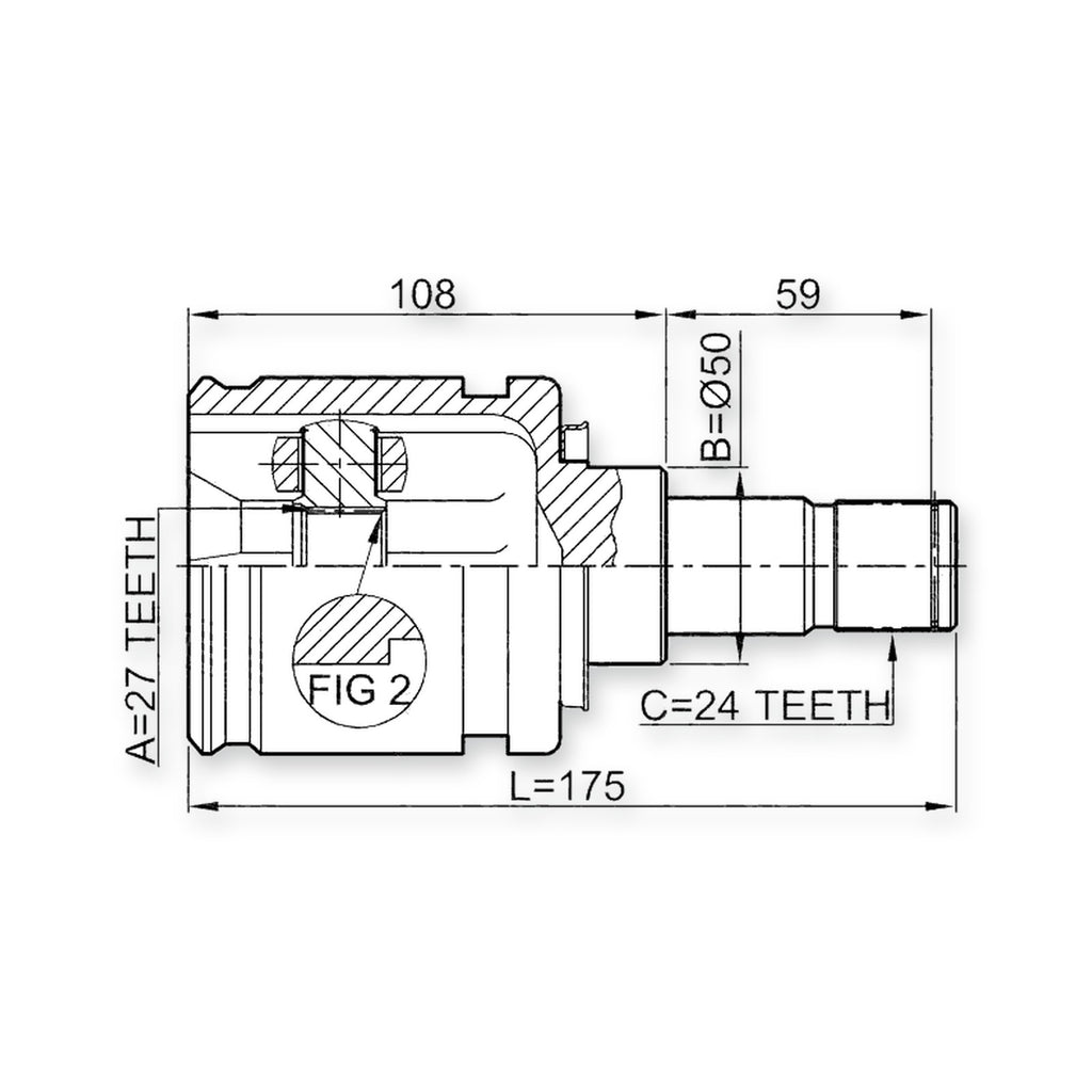 Front Left Joint 27X50X24