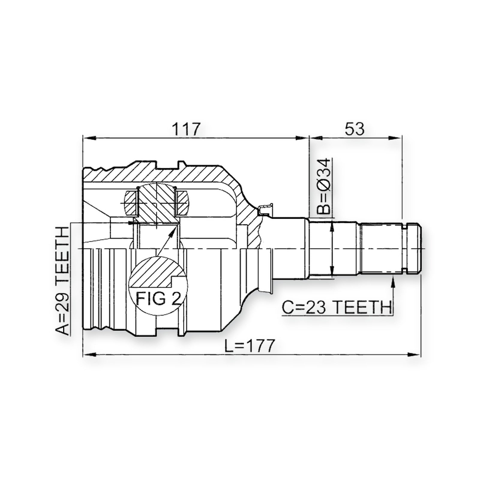 Front Inner Joint 29X34X23