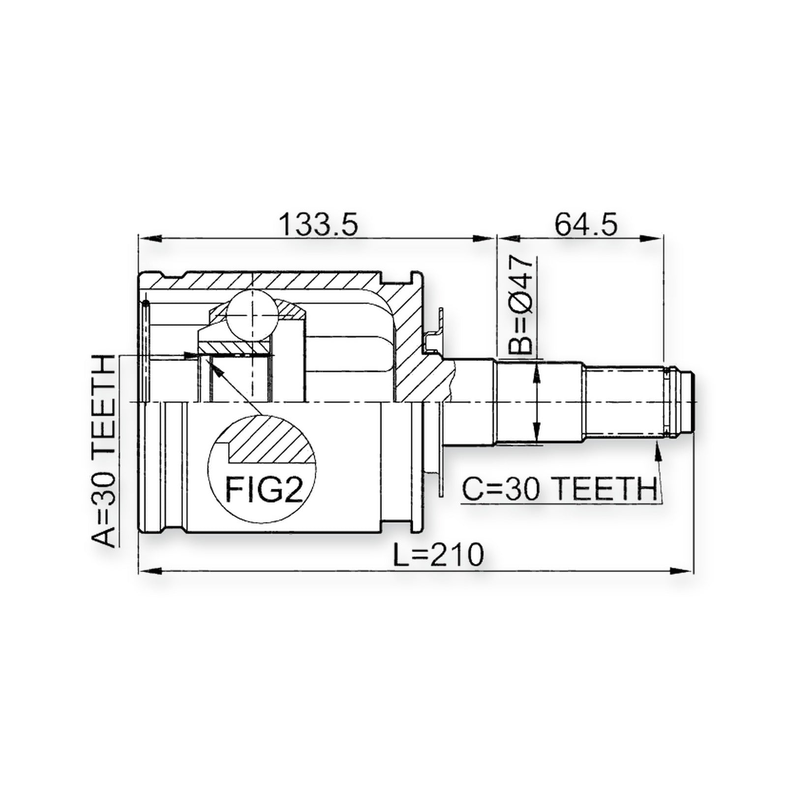 Front Inner Joint 30X47X30