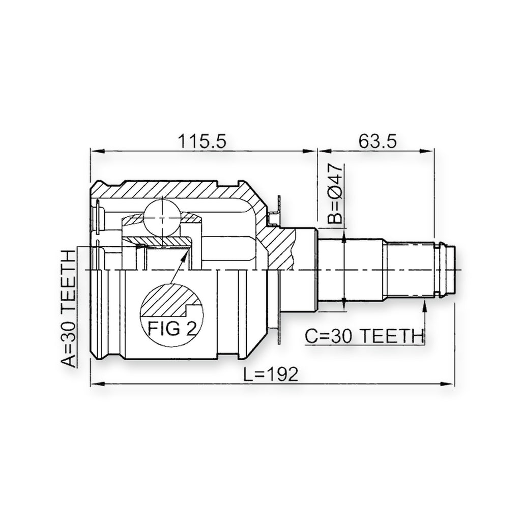 Front Inner Joint 30X47X30