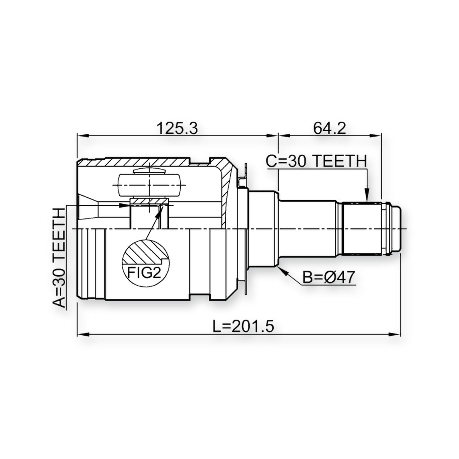 Front Inner Joint 30X47X30