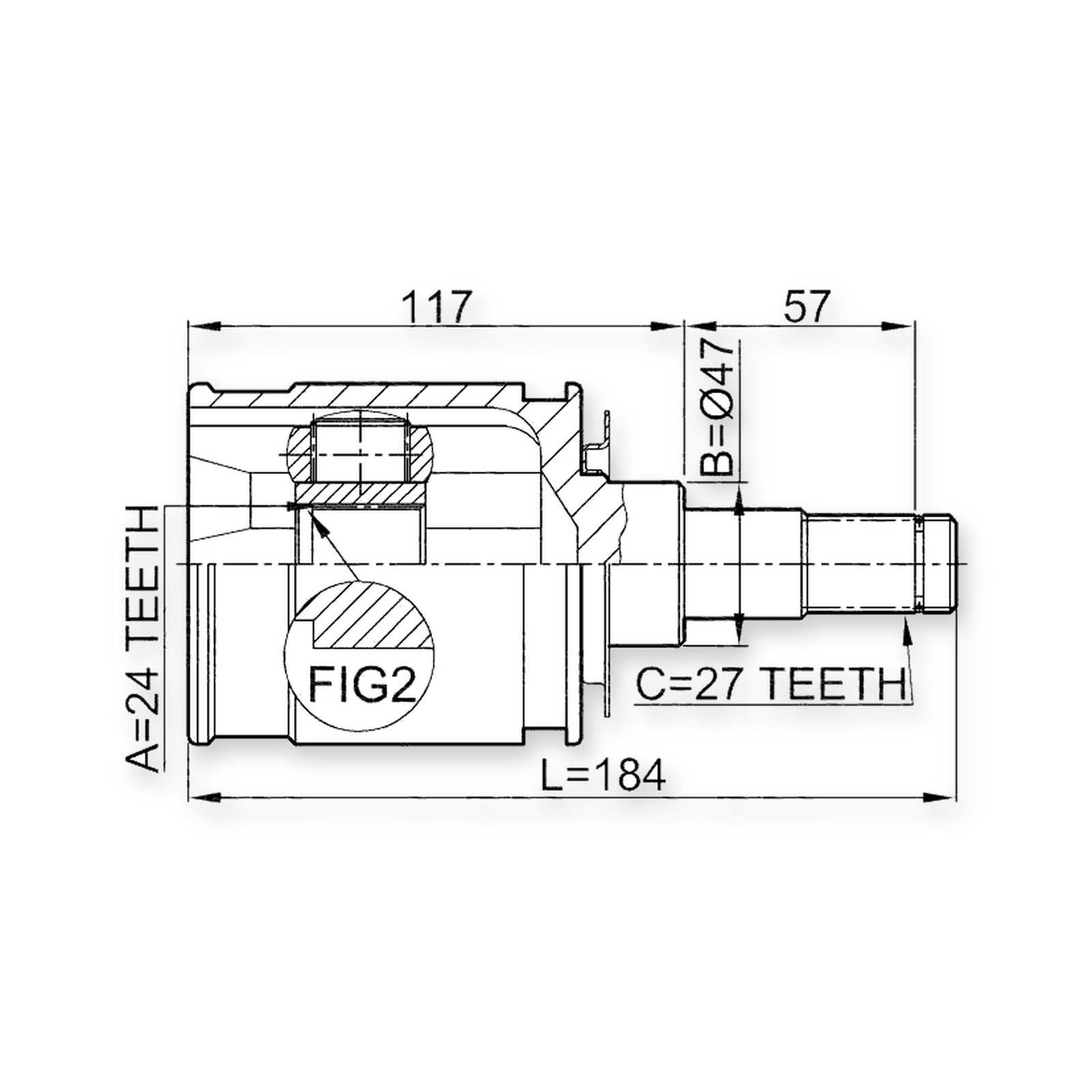 Front Inner Joint 24X47X27