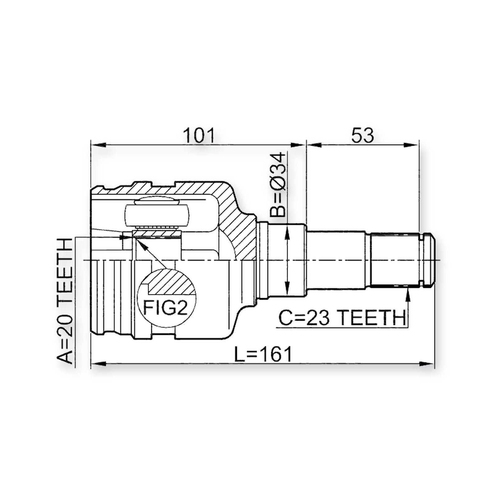 Front Inner Joint 20X34X23