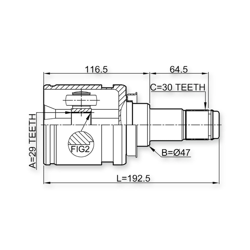 Front Inner Joint 29X47X30