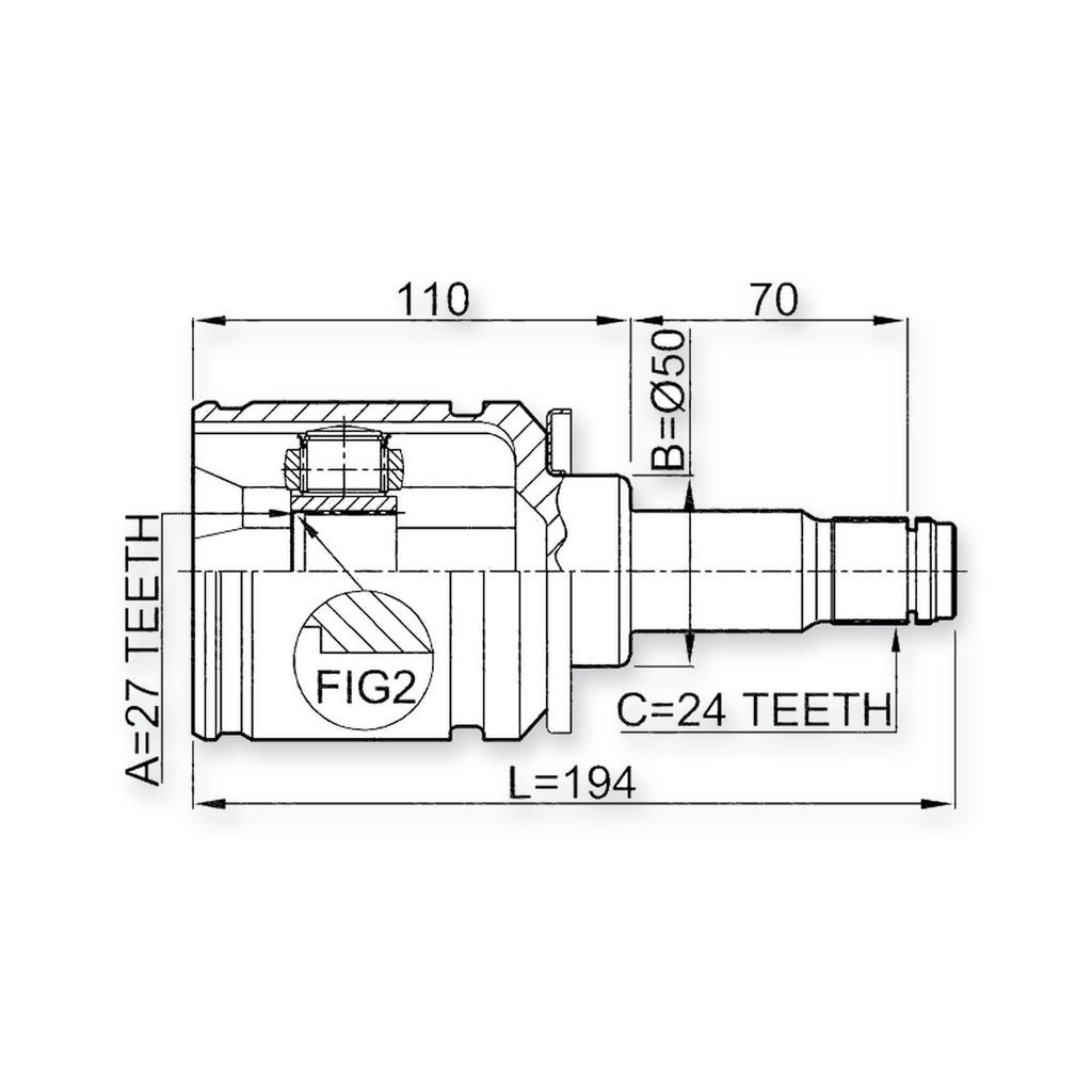 Front Left Joint 27X50X24