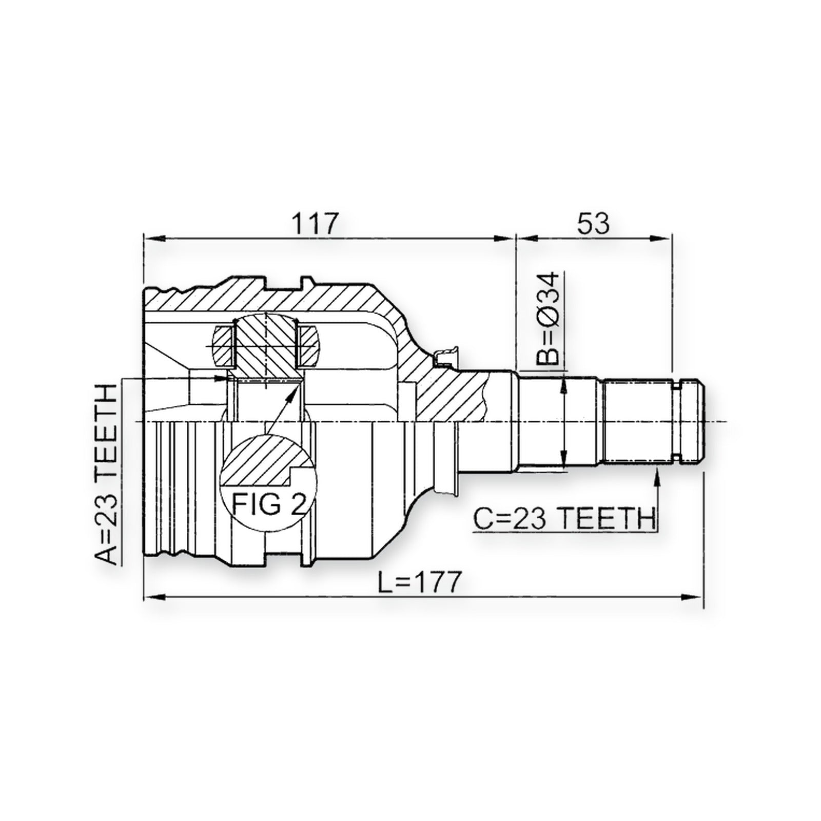 Front Inner Joint 23X34X23
