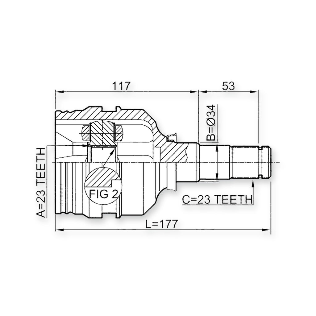 Front Inner Joint 23X34X23