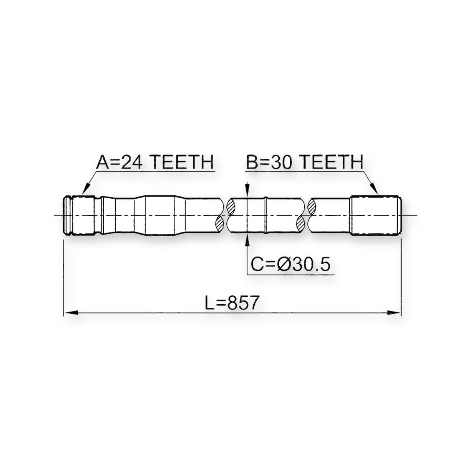 Front Left Shaft 30X857X24