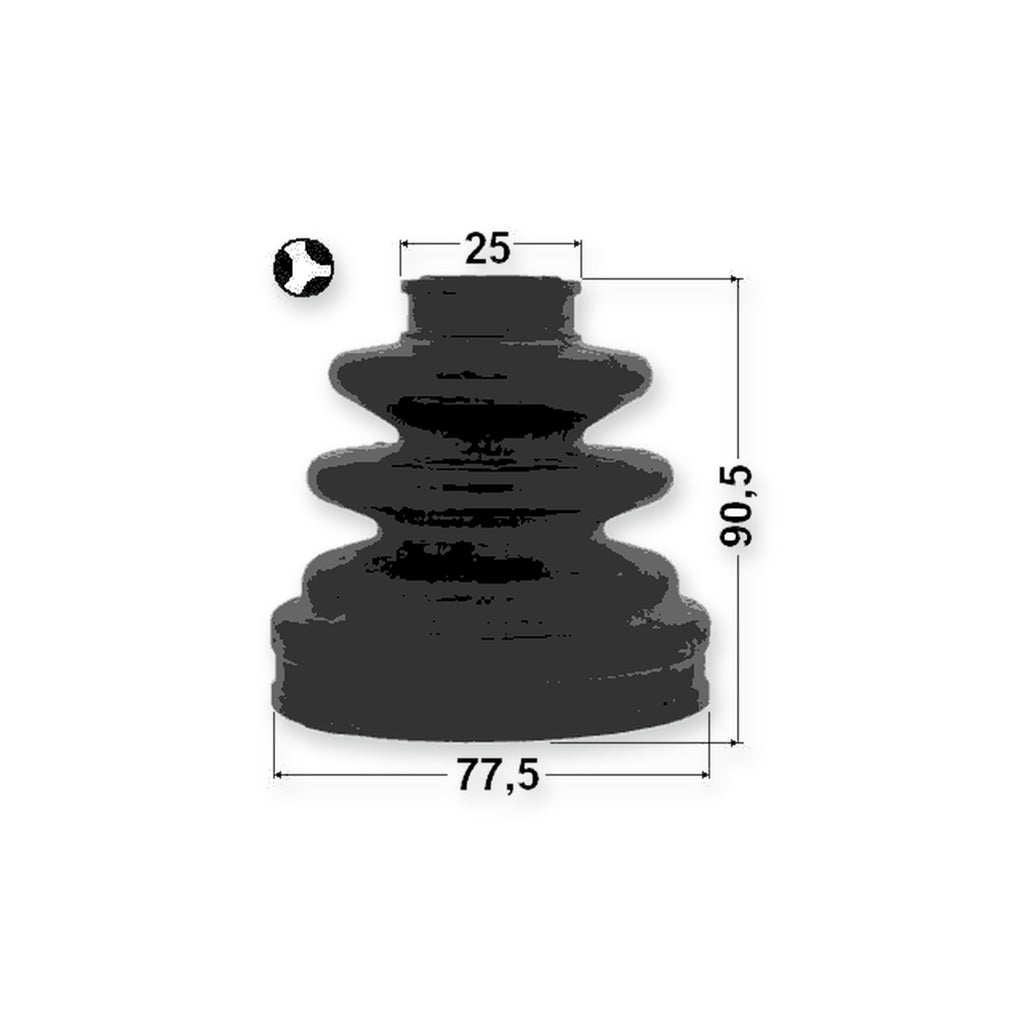 Inner Boot CV Joint Kit 90.5X77.5X25