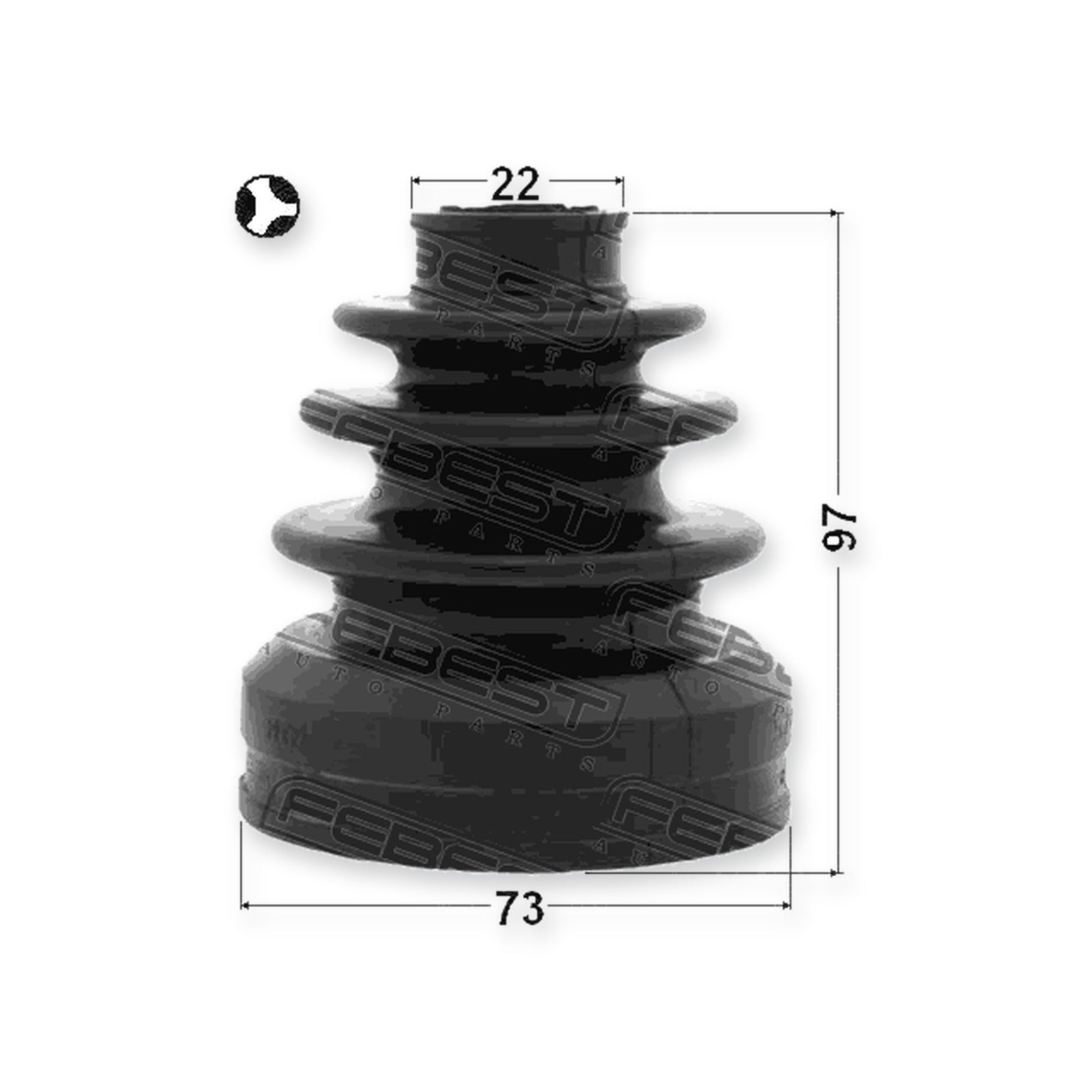 Inner Boot CV Joint Kit 73X97X22