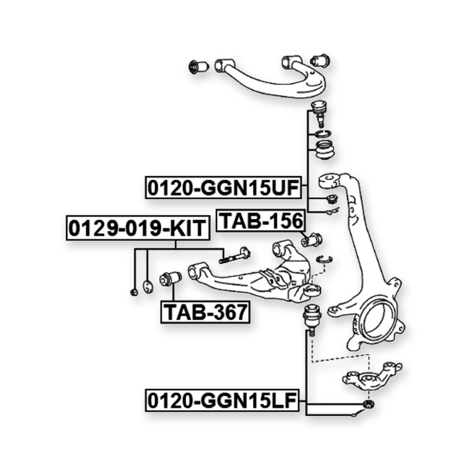 Repair Kit, Camber Adjusting Eccentric Bolt