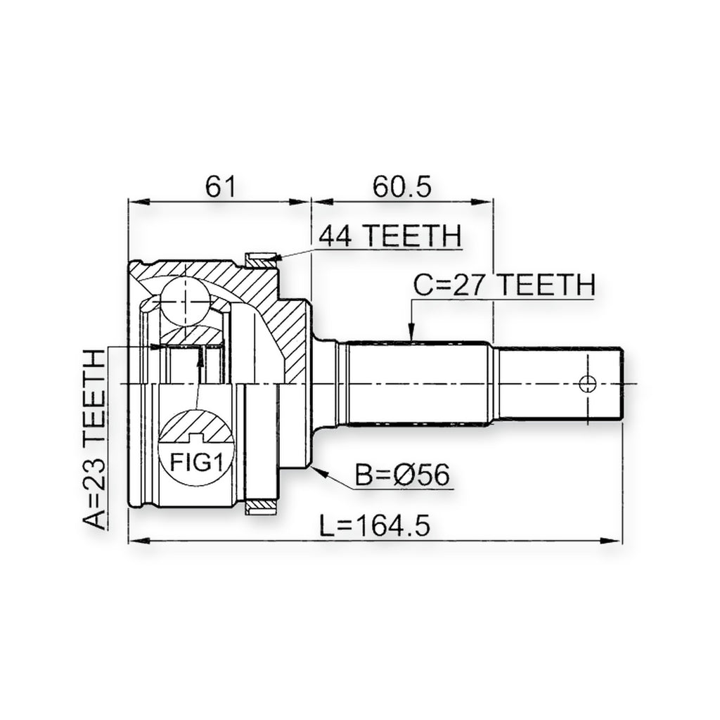 Front Outer CV Joint 23X56X27