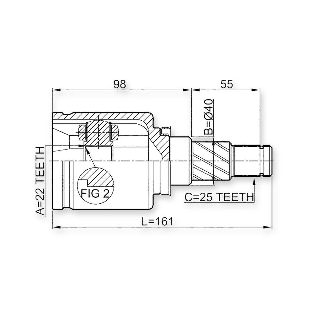 Renault Fluence Front Inner CV Joint 22X40X25
