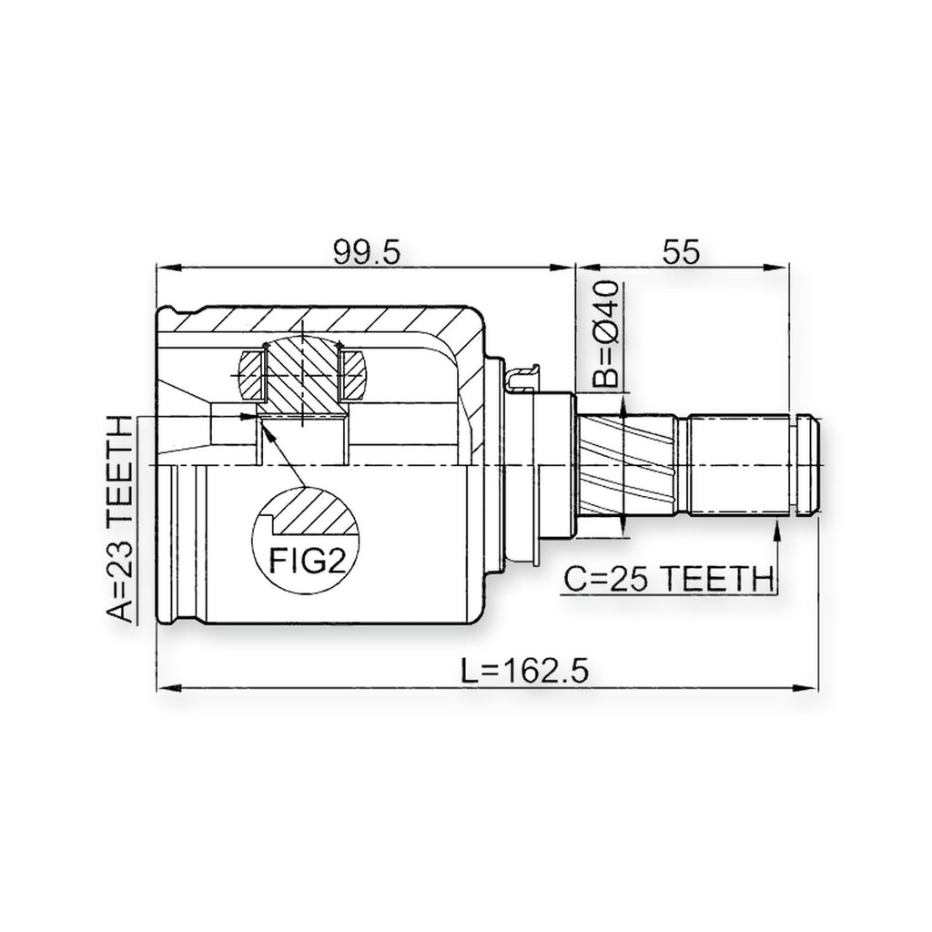 Nissan 100NX B13 Front Inner CV Joint 23X40X25
