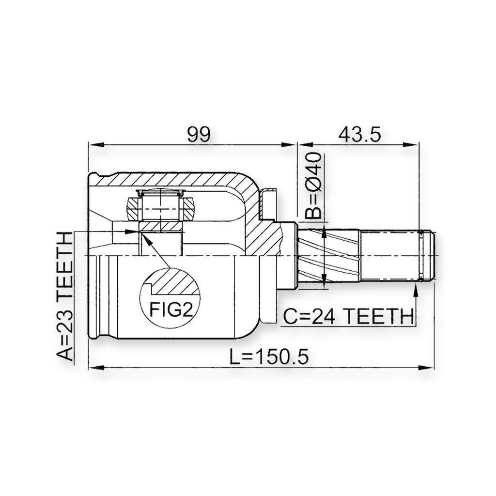 Nissan Primera P12E Front Inner CV Joint 23X40X24