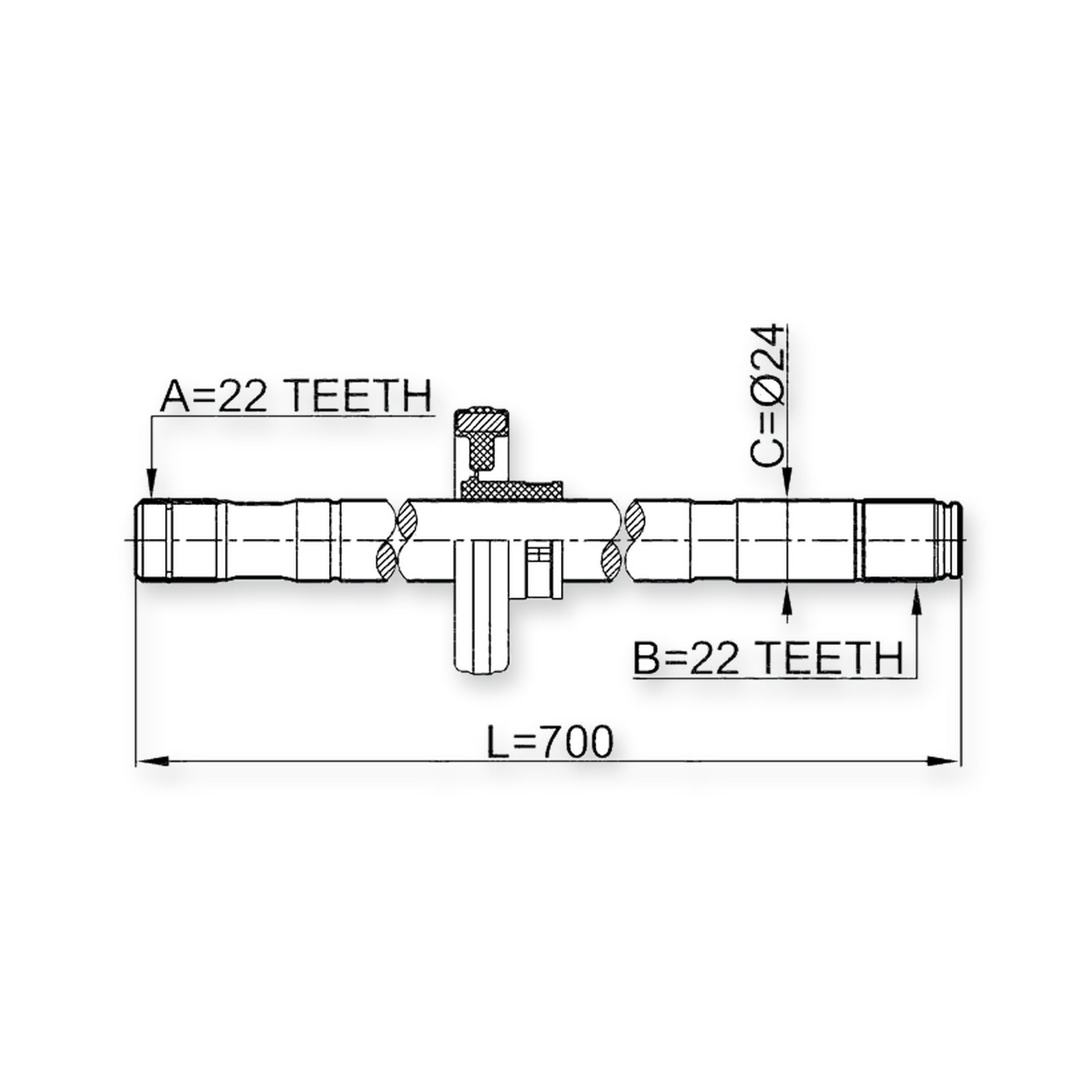 Nissan Almera B10RS Front Right Axle Half Shaft 22X700X22