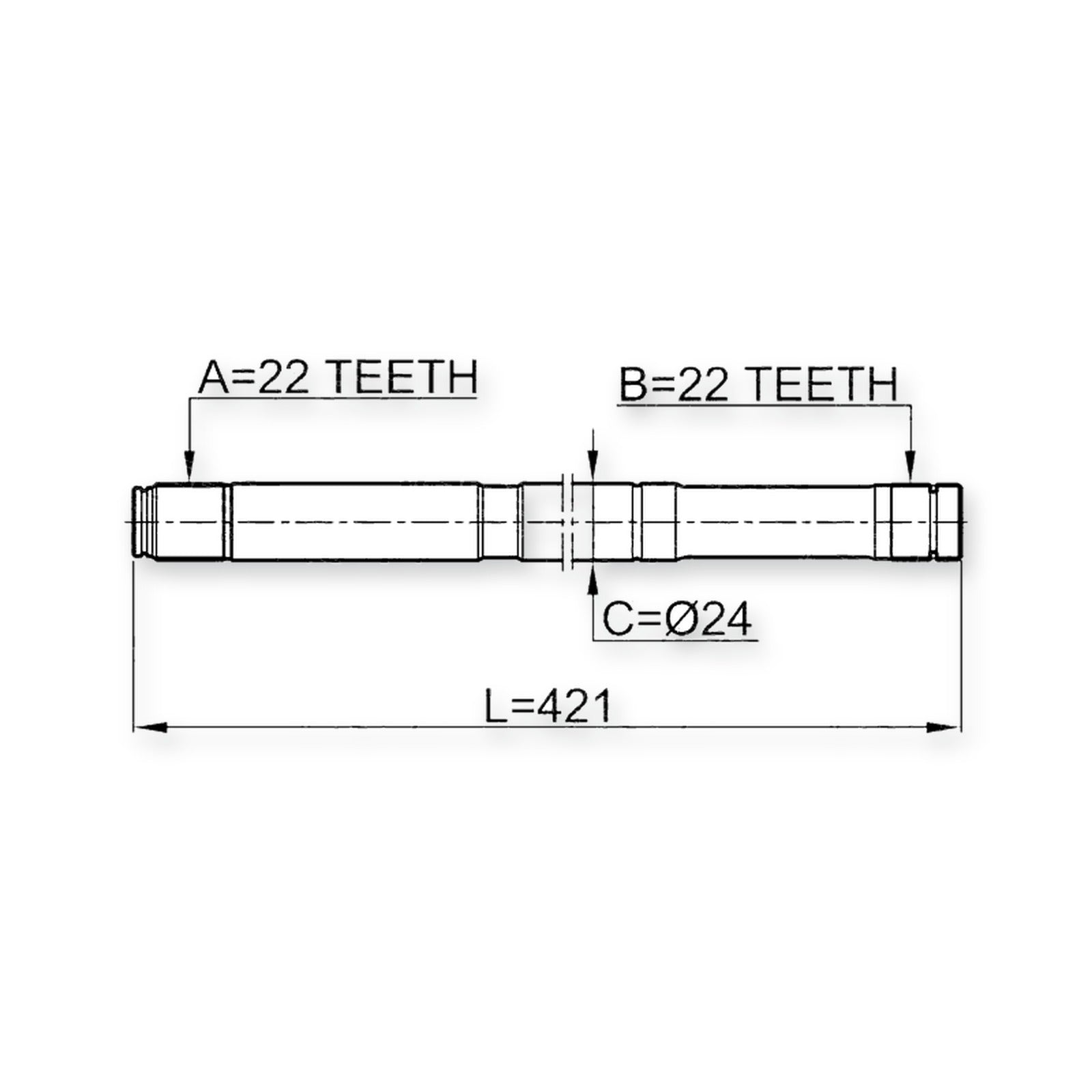 Nissan Almera B10RS Front Left Axle Half Shaft 22X421X22