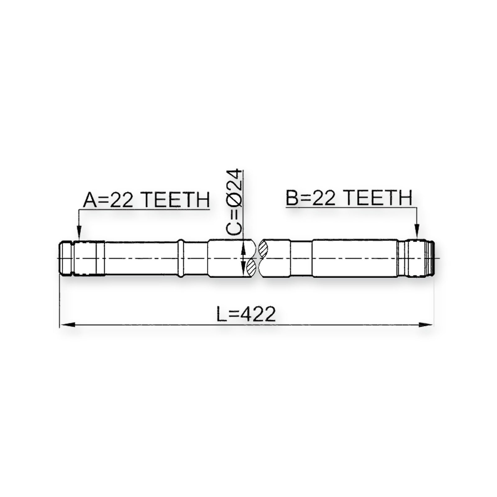 Nissan Almera N16E Front Left Axle Half Shaft 22X422X22