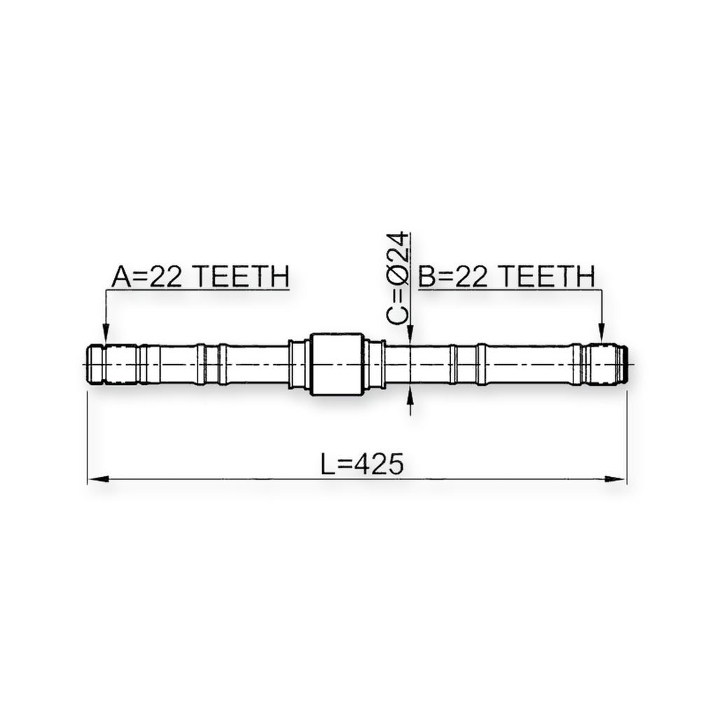Nissan Primera P11 Front Left Axle Half Shaft 22X425X22