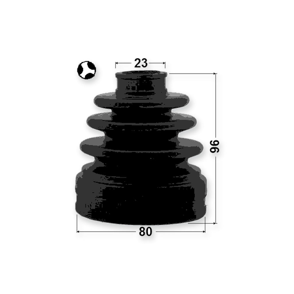 Renault Koleos Inner Boot CV Joint Kit 80X96X23