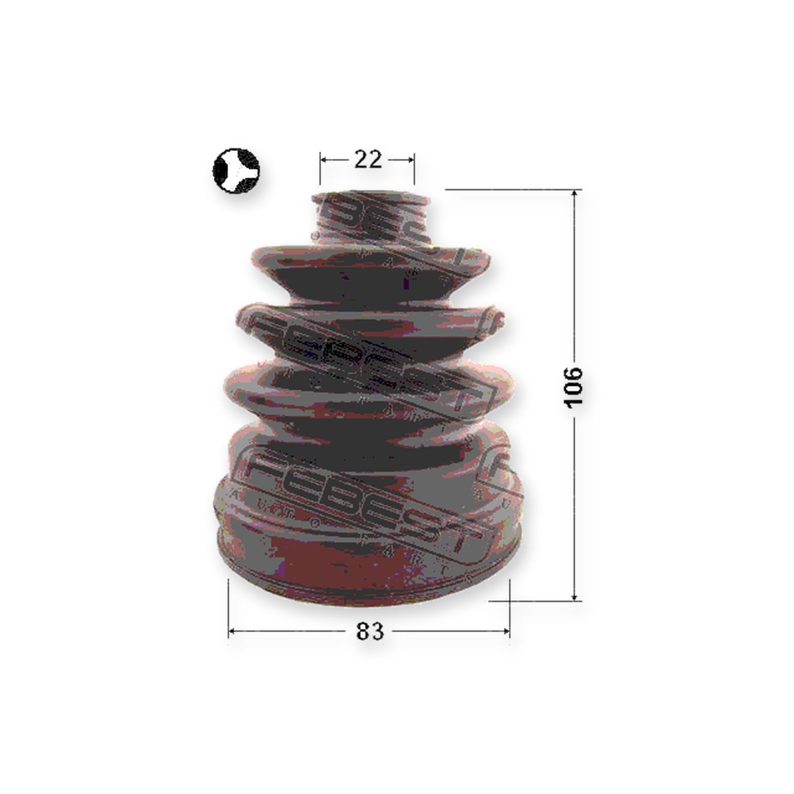 Nissan 100NX B13 Inner Boot CV Joint Kit 83X106X22