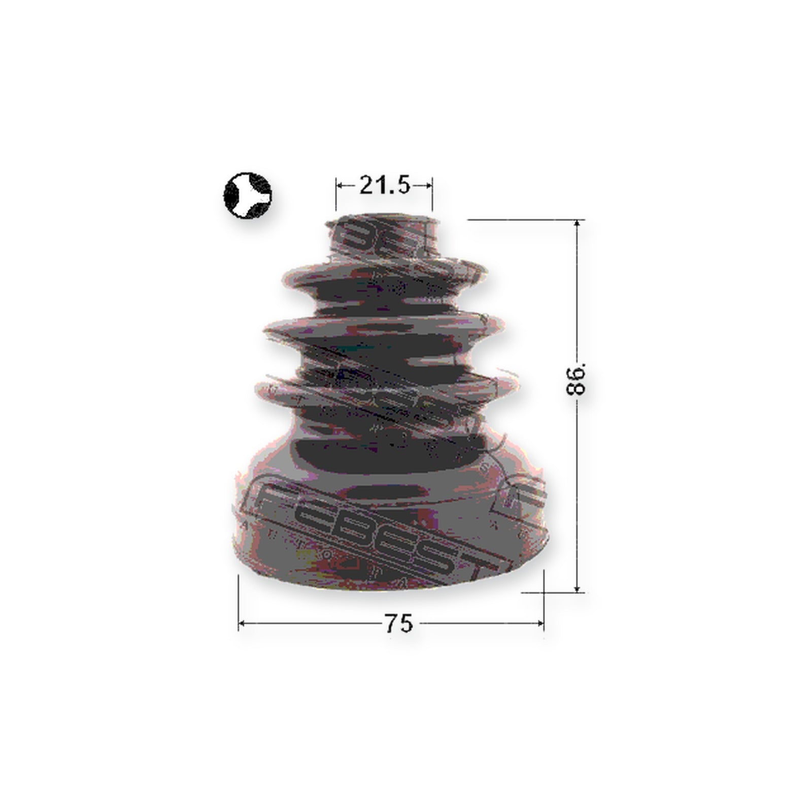 Nissan Primera P12E Inner Boot CV Joint Kit 75X86X21.5