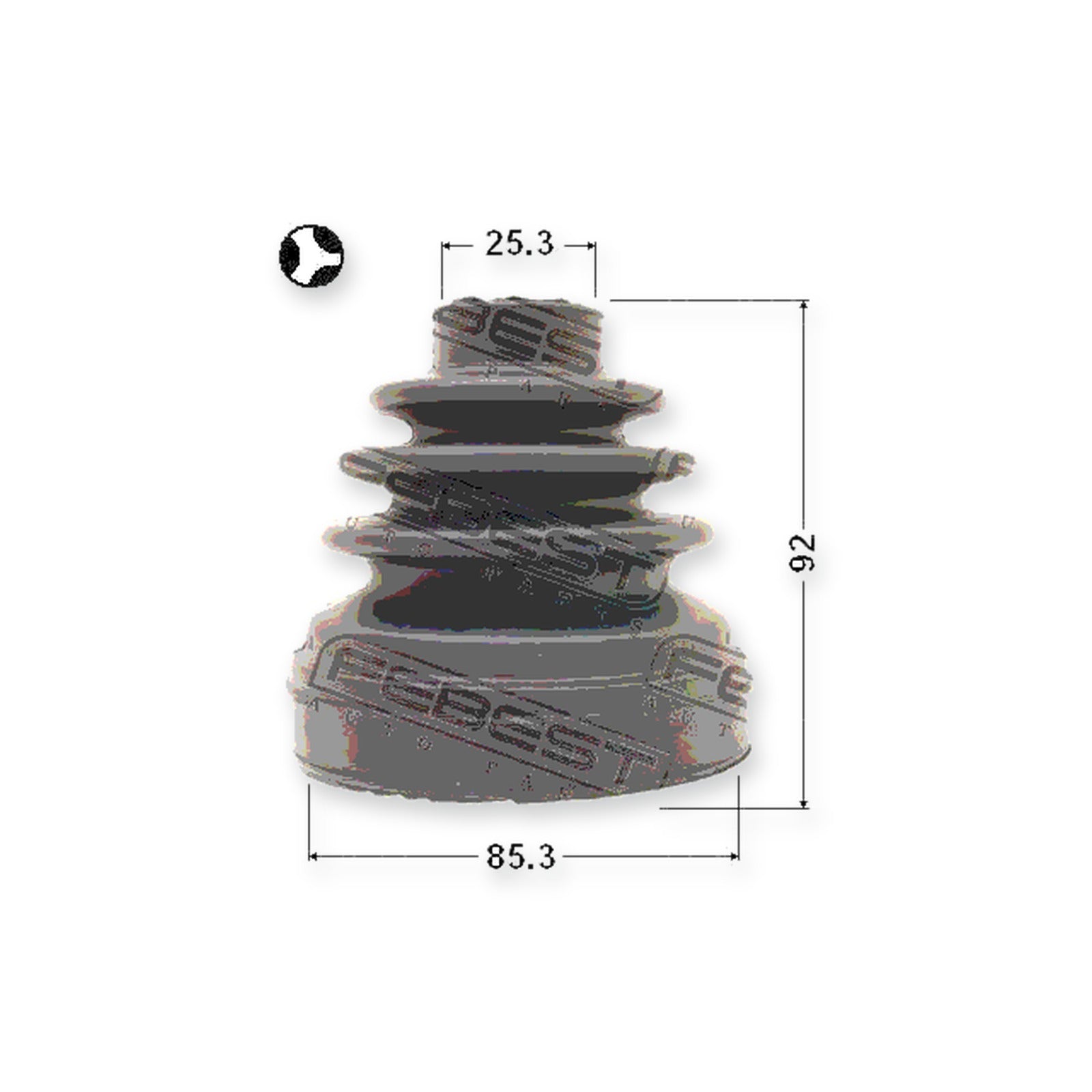 Nissan Altima L33 Inner Boot CV Joint Kit 85.3X92X25.3