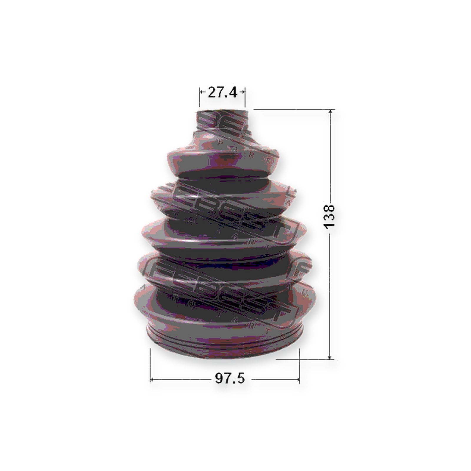 Fiat Ducato Outer Boot CV Joint Kit Pvc 97.5X138X27.4