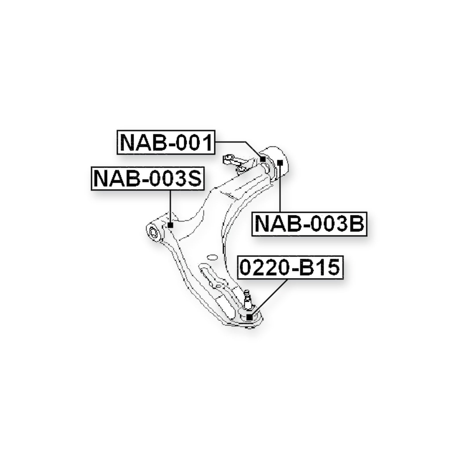Nissan Almera B10RS Front Lower Ball Joint Arm