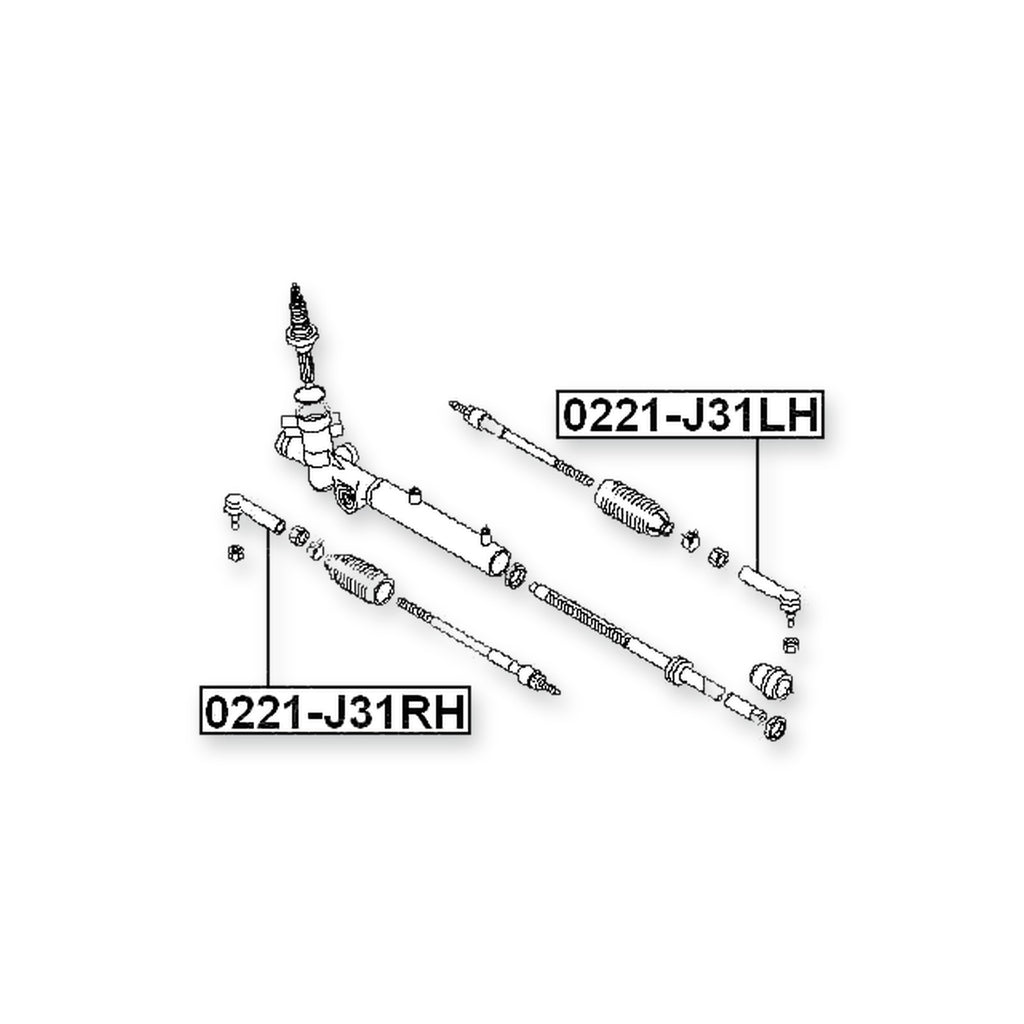 Nissan Frontier D40B Front Left Steering Tie Rod End
