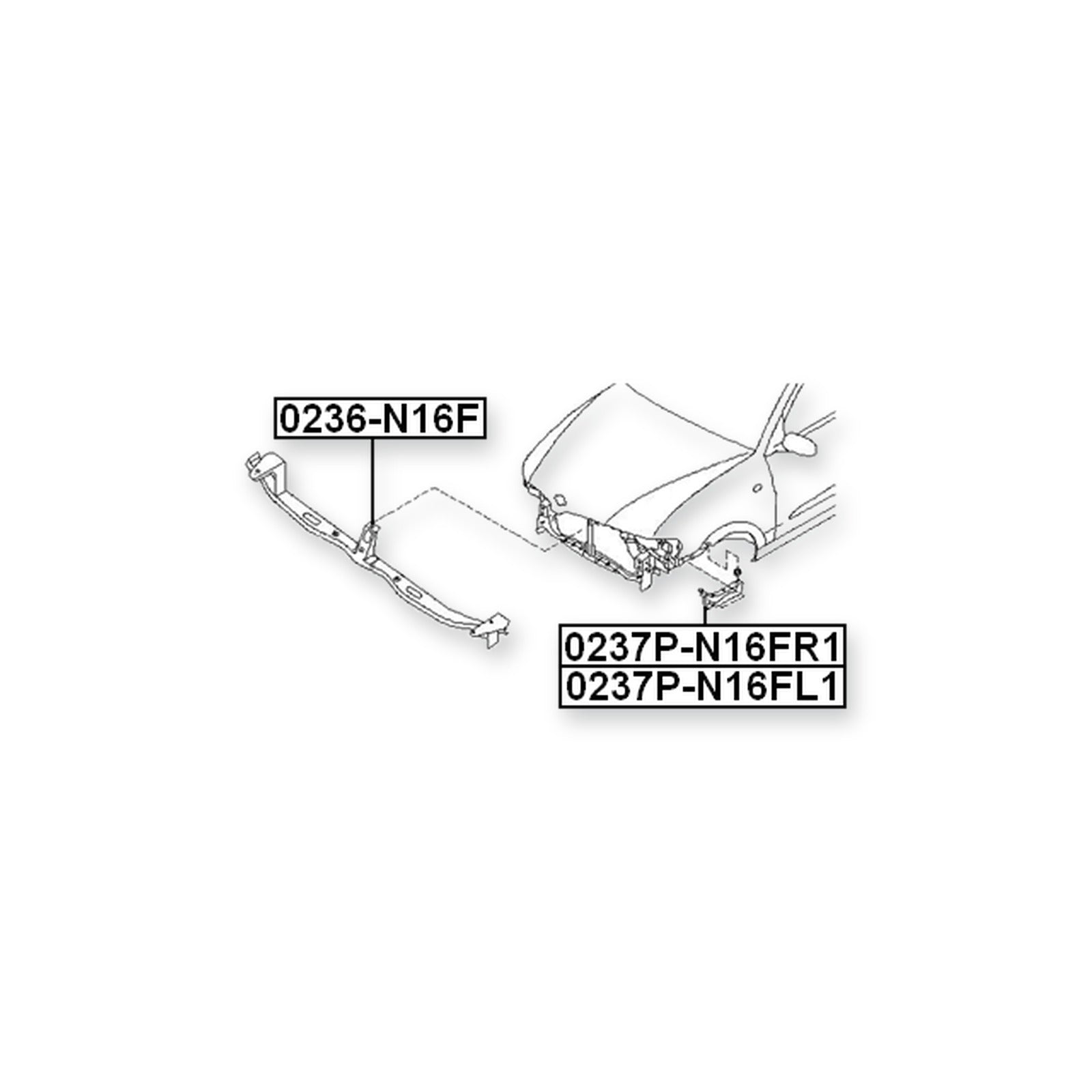 Nissan Almera N16E Front Right Retainer Bumper