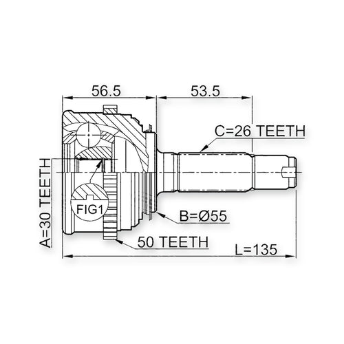 Acura Integra DB7 Front Outer CV Joint 30X55X26