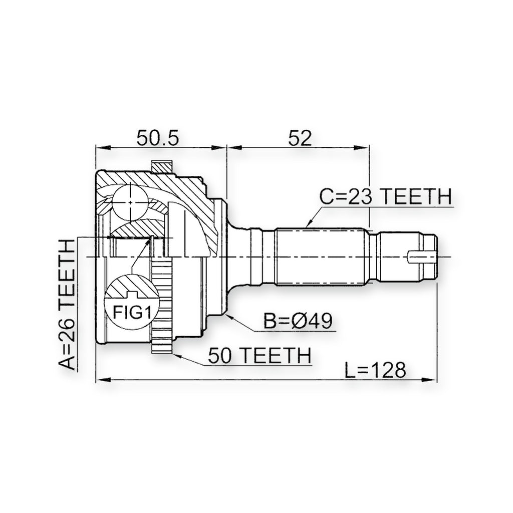 Nissan Dayz AA0 Front Outer CV Joint 26X49X23