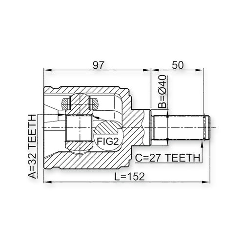 Acura Cl YA1 Front Left CV Joint 32X40X27