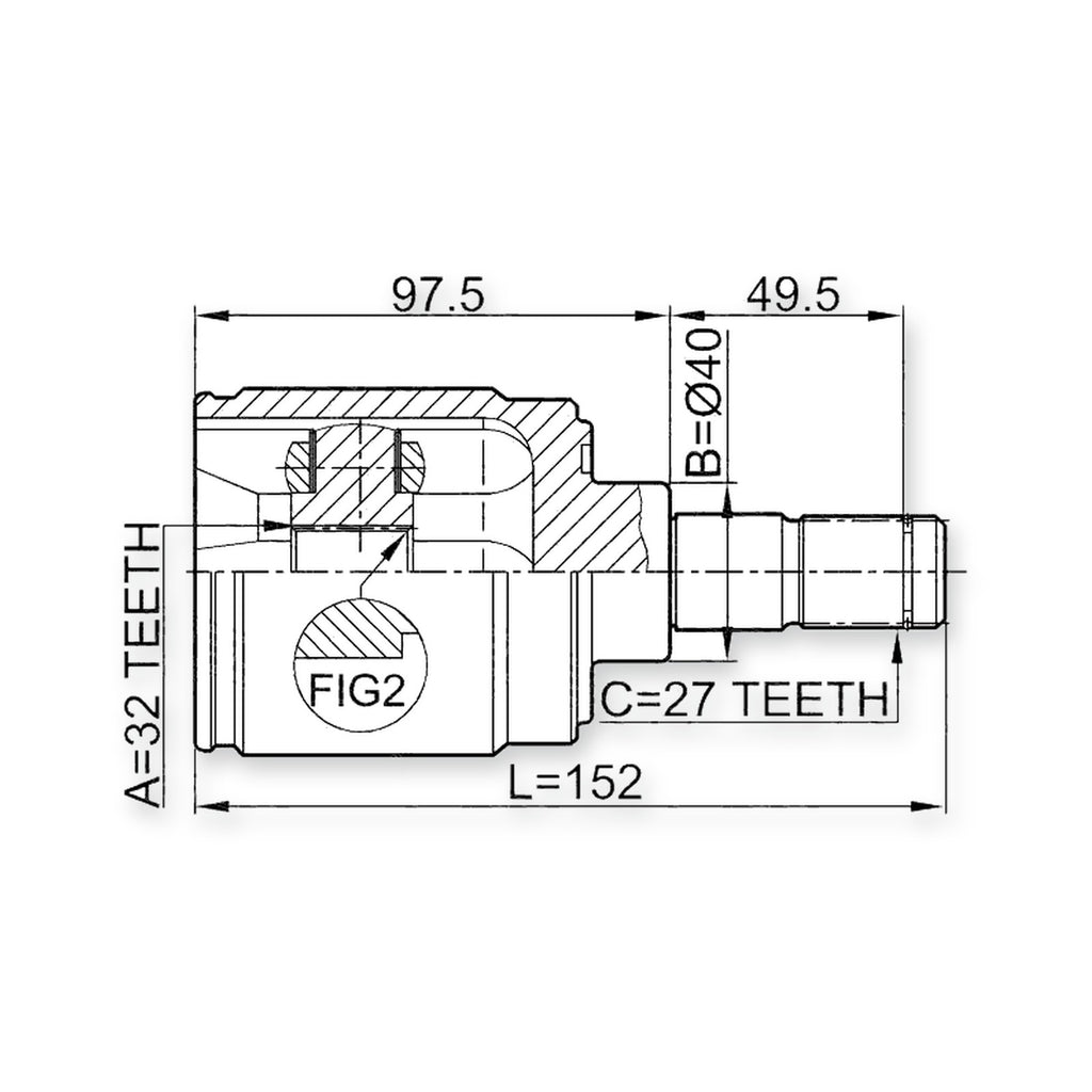 Acura Integra DA9 Front Right CV Joint 32X40X27