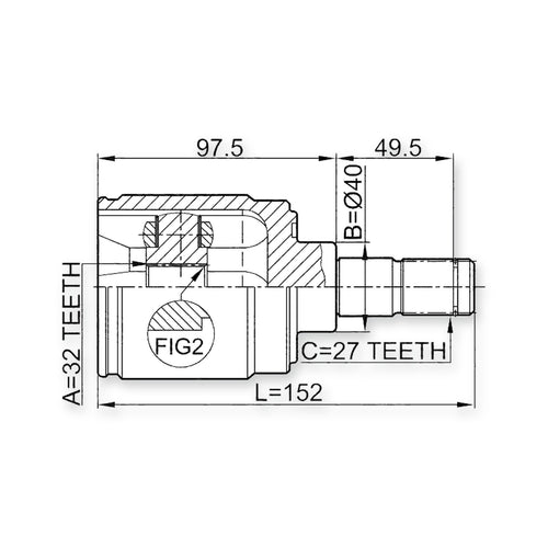 Acura Integra DA9 Front Right CV Joint 32X40X27
