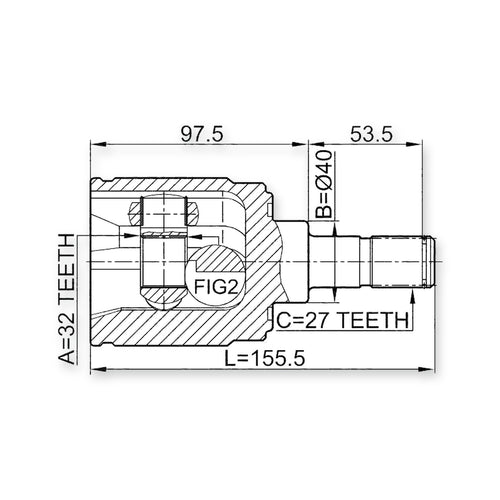 Acura Cl YA1 Front Right CV Joint 32X40X27