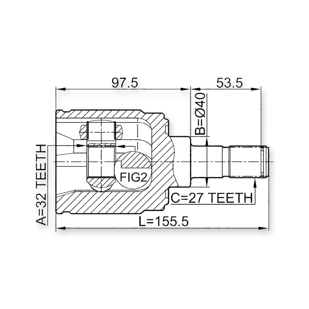 Acura Cl YA1 Front Right CV Joint 32X40X27