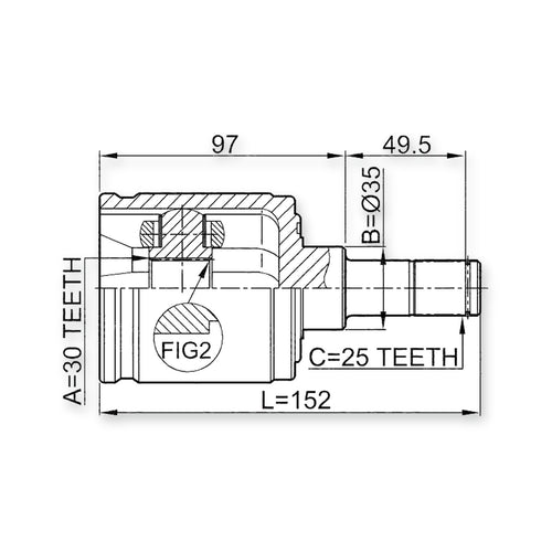 Acura Integra DA9 Front Right CV Joint 30X35X25