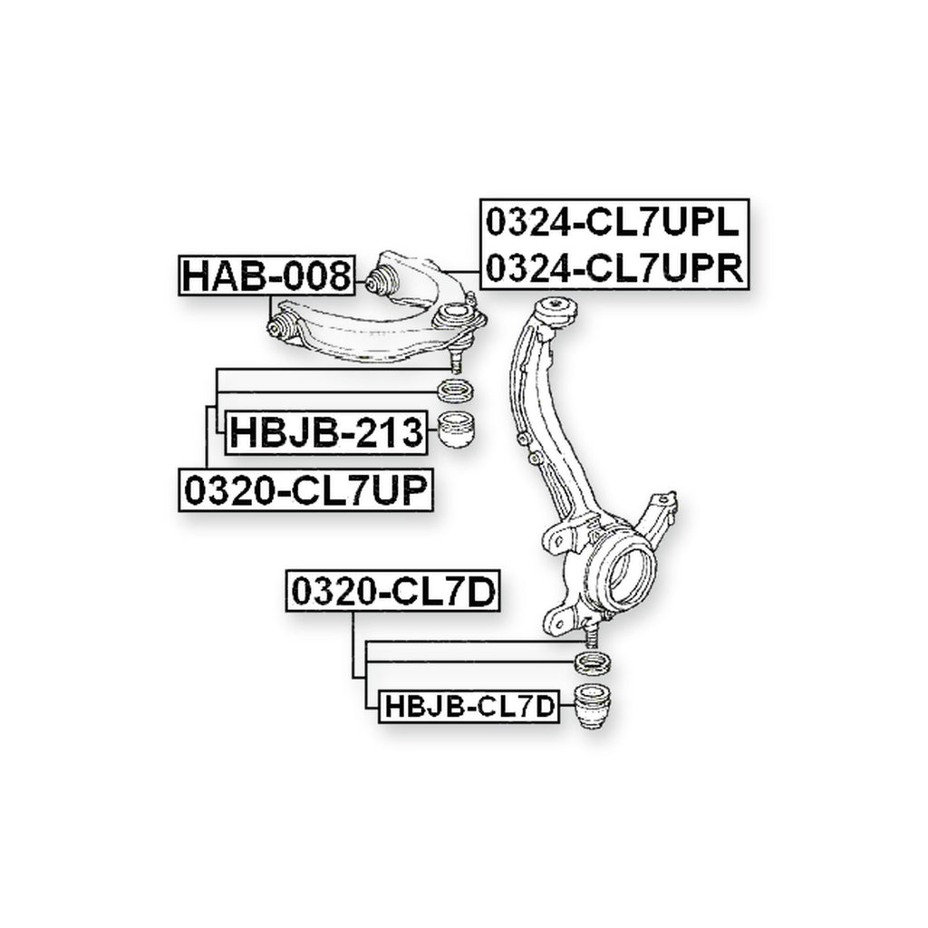 Acura Cl YA1 Front Upper Ball Joint Arm