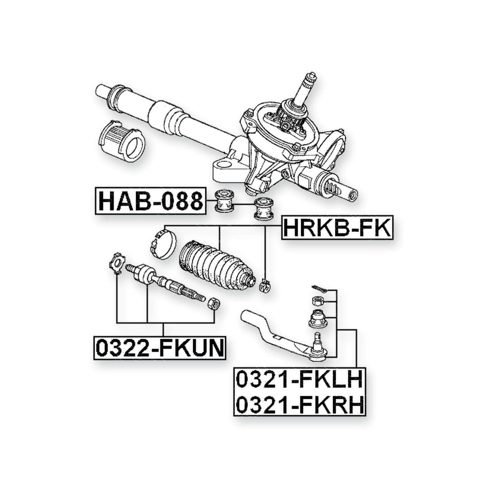 Honda Civic FB1 Front Left Steering Tie Rod End
