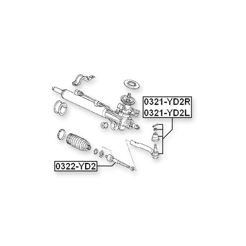 Acura Mdx YD2 Front Left Steering Tie Rod End