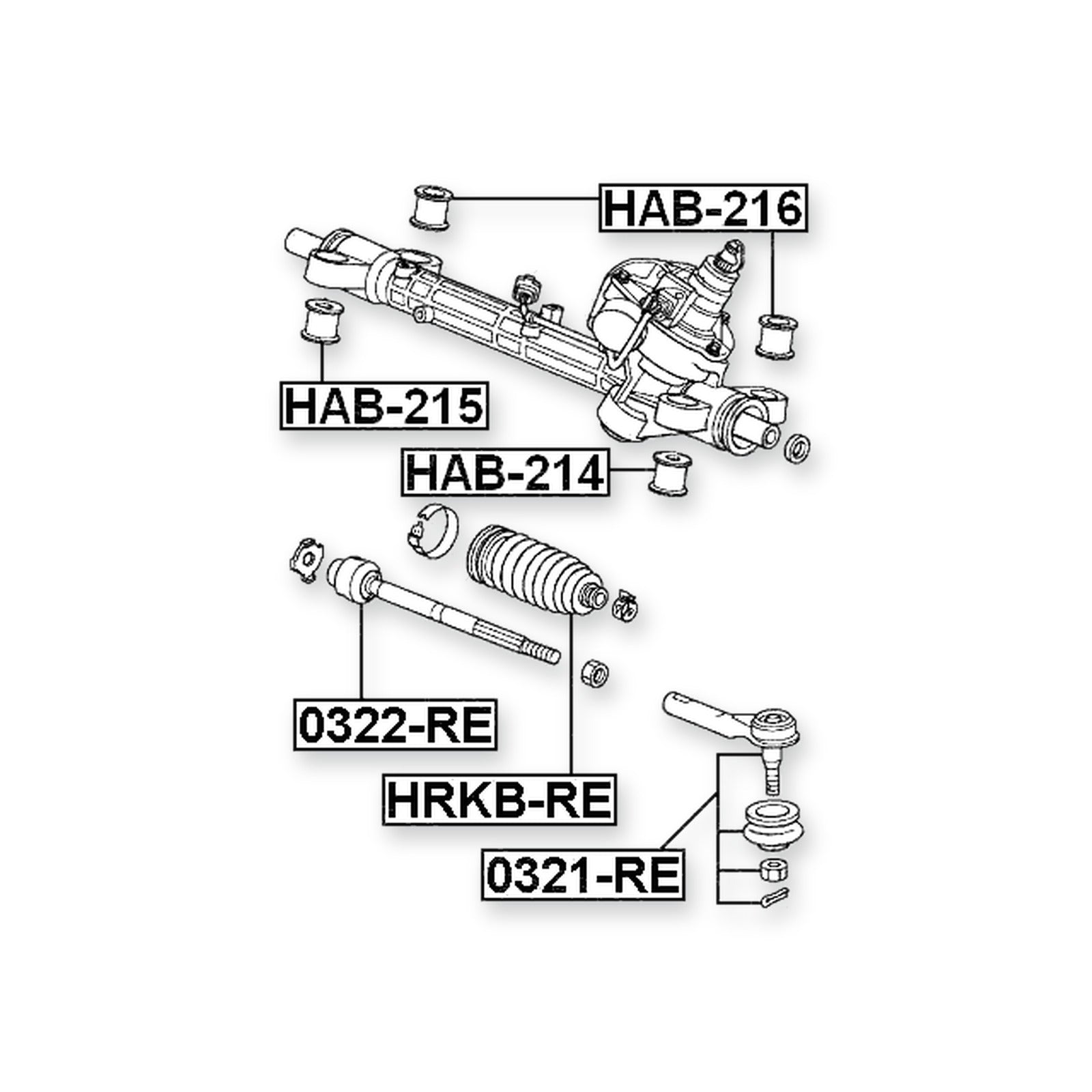 Honda Cr-V RE1 Front Steering Tie Rod