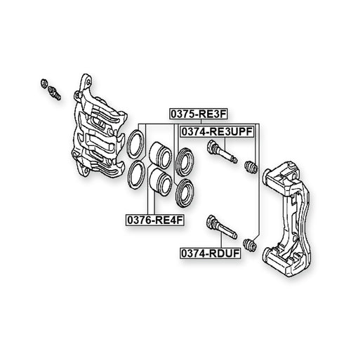 Acura Rdx TB1 Front Brake Caliper Repair Kit (Set For One Side)