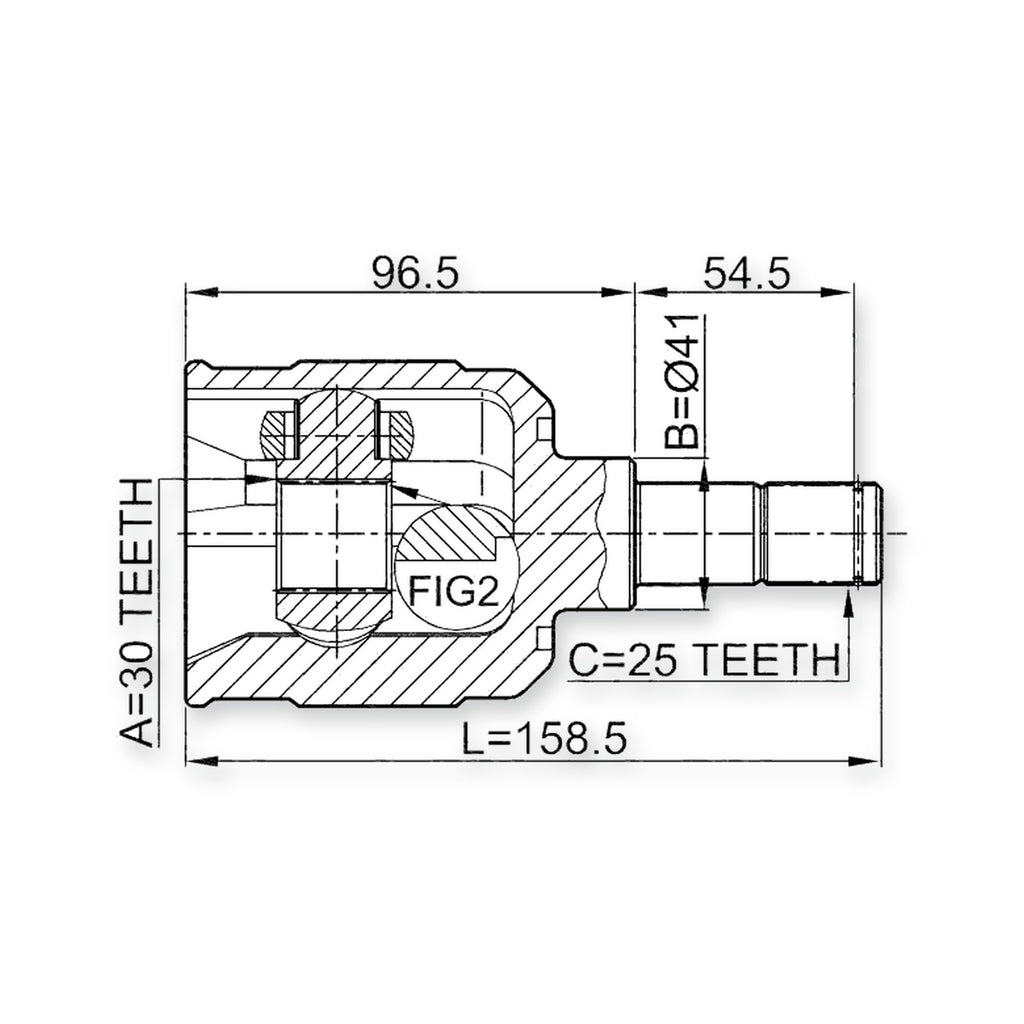 Mitsubishi Colt/Lancer Front Inner CV Joint 30X41X25