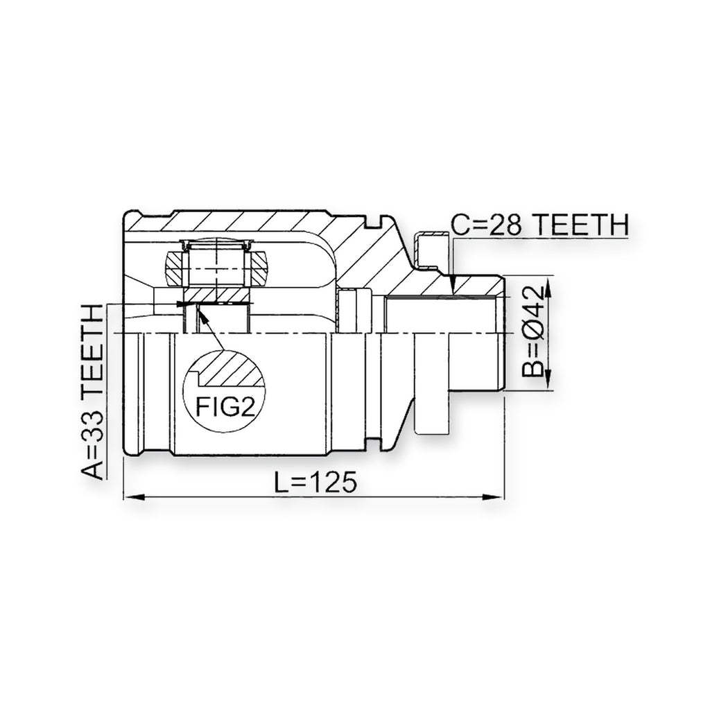 Mitsubishi Airtrek Front Right CV Joint 33X42X28