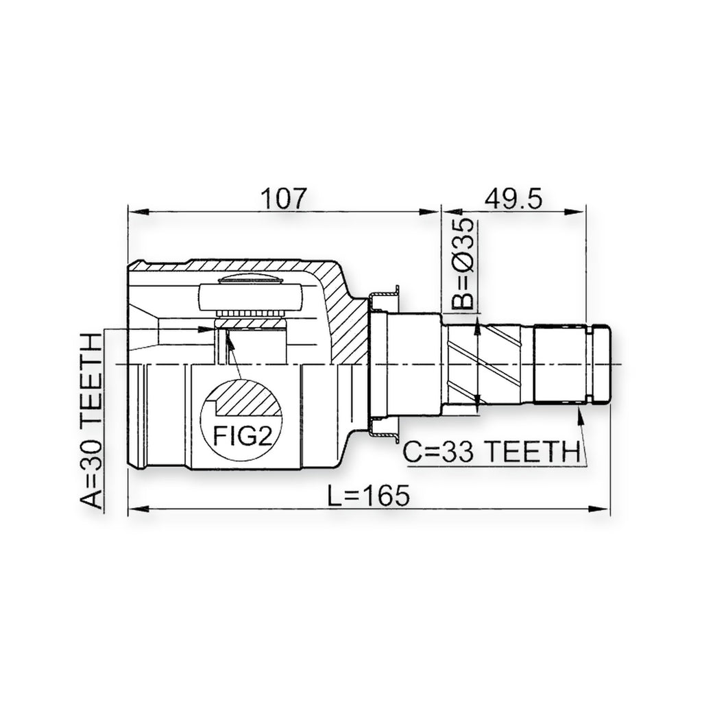Mitsubishi Colt Z21A/Z22A/Z23A/Z2 Front Inner CV Joint 30X35X33